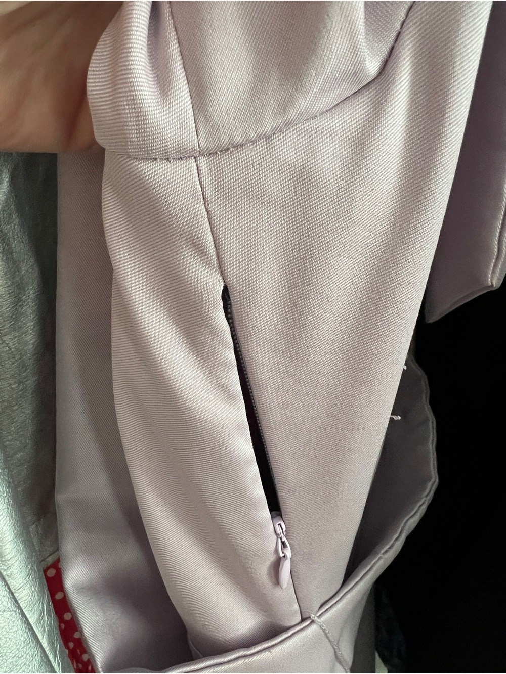 Preston & York Lavender Midi Shirt Dress with tie, puff sleeve and pearl buttons - Picture 12 of 14